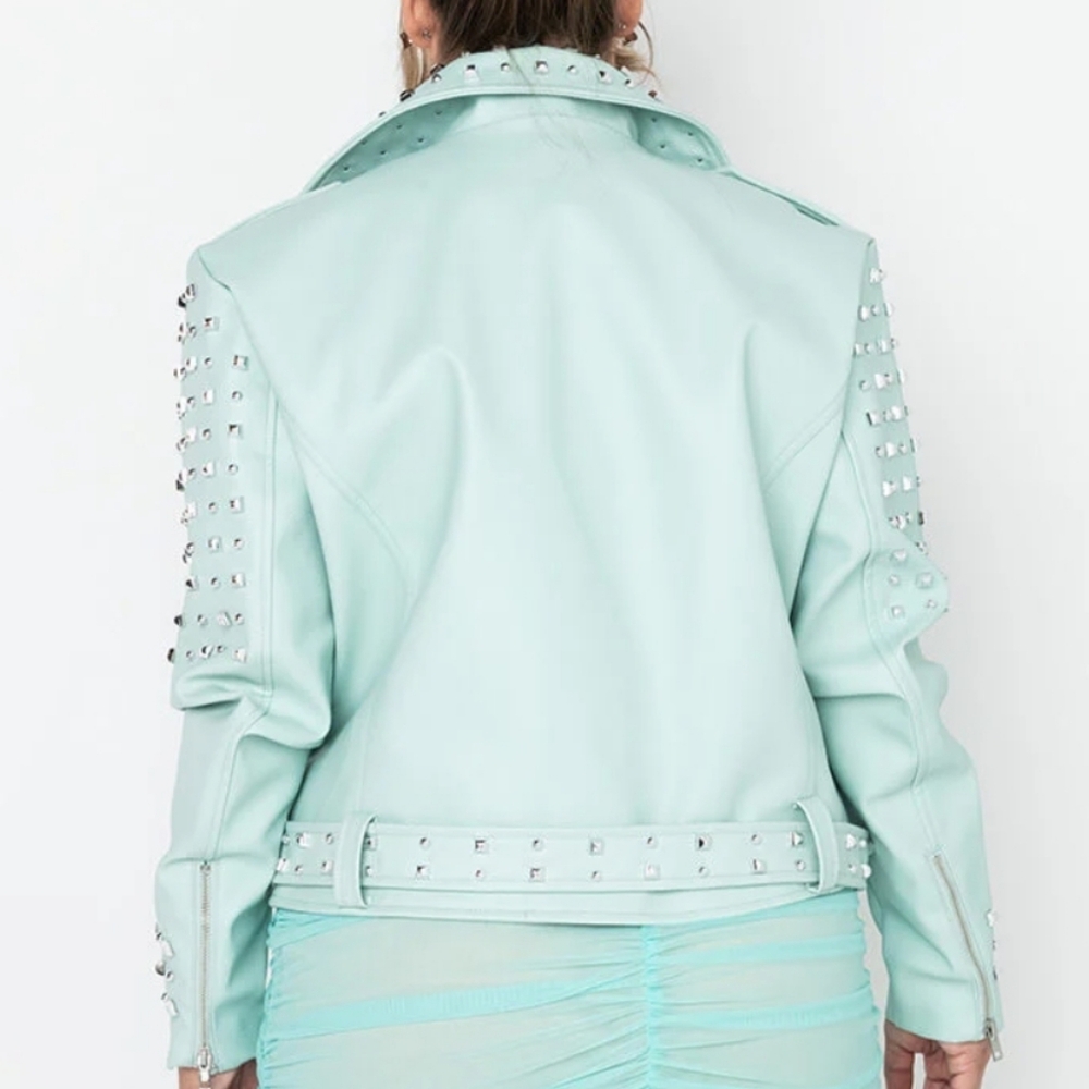 Azalea Wang Plus Minty Girl Faux Leather Jacket Size 1X - Picture 12 of 17